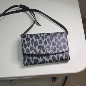 Kate Spade Black and Gray Animal Print Crossbody Bag